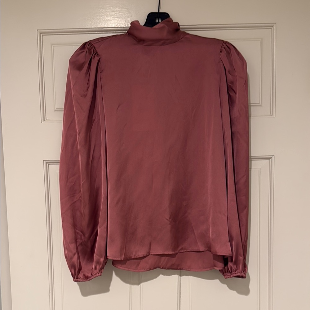 Zara Pink Puff Sleeve Blouse with Peter Pan Collar